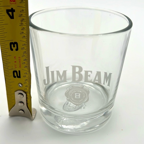 Jim Beam Bourbon Clear Rocks Glass Set with Heavy Base - Basketball & Football - Picture 7 of 8